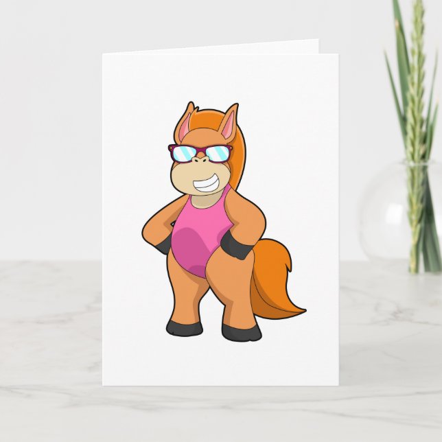 Horse with Sunglasses Card (Front)