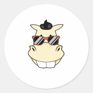 Horse with Sunglasses Classic Round Sticker