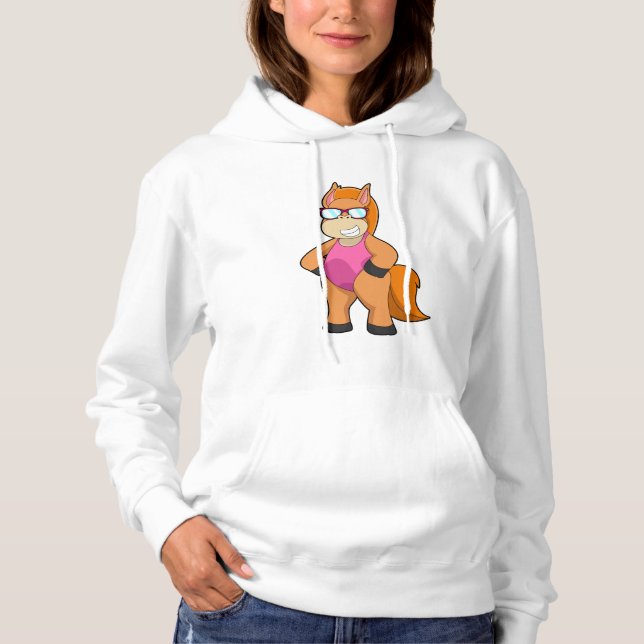 Horse with Sunglasses Hoodie (Front)