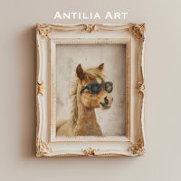 Horse with Sunglasses Painting Whimsical Art