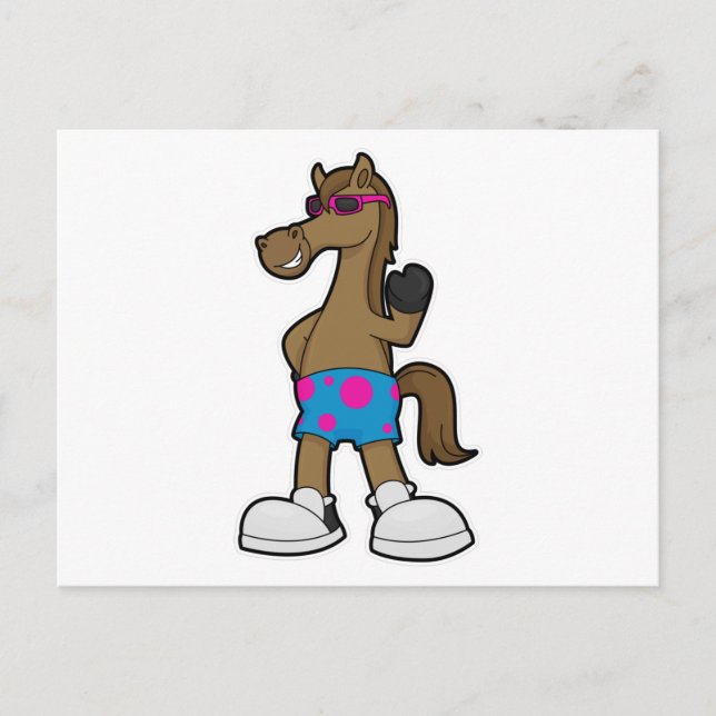 Horse with Sunglasses Postcard (Front)