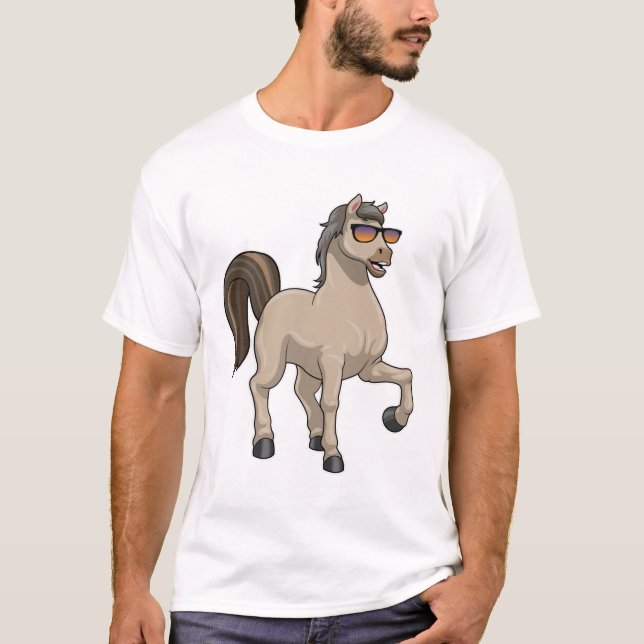 Horse with Sunglasses T-Shirt (Front)