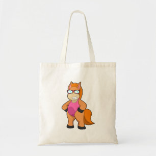 Horse with Sunglasses Tote Bag