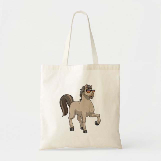 Horse with Sunglasses Tote Bag (Front)
