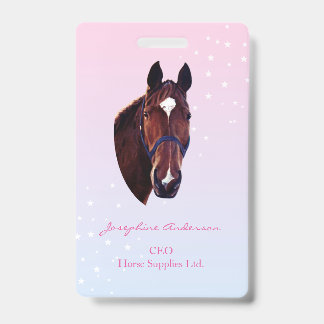 Horse with White Star ID Badge