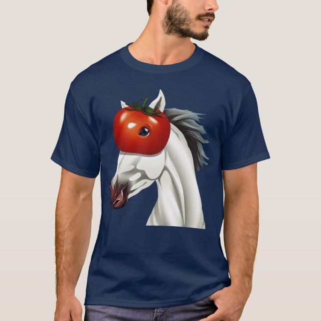 Horse withomato Head Unique Artwork T-Shirt (Front)