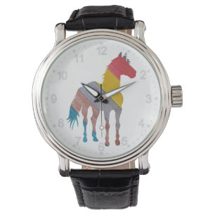 Horse wood texture color watch
