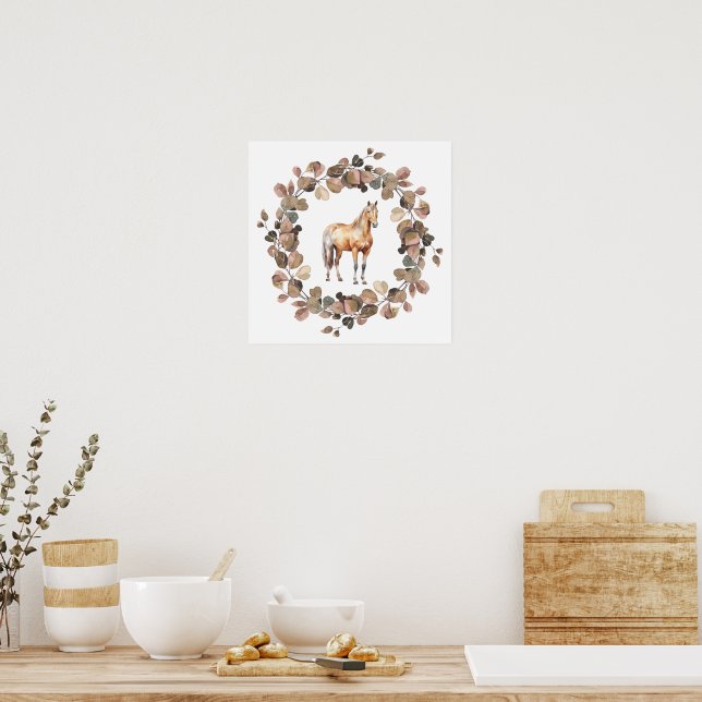 Horse Wreath Poster Print Wall Decor (Kitchen)