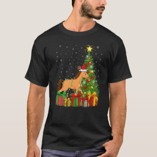 Horse  Xmas Holiday Santa Horse Christmas Tree T-Shirt