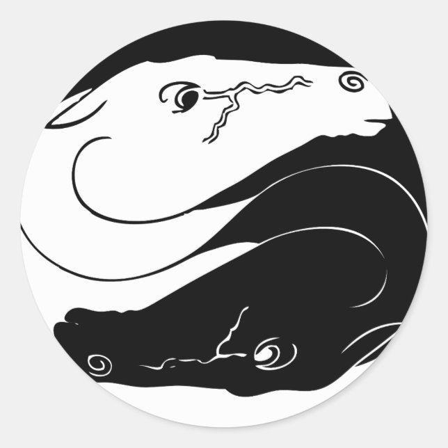 horse yin yang classic round sticker (Front)