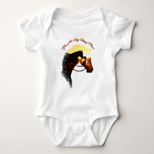 Horse You Are My Happy Place Horse Lover Female Baby Bodysuit
