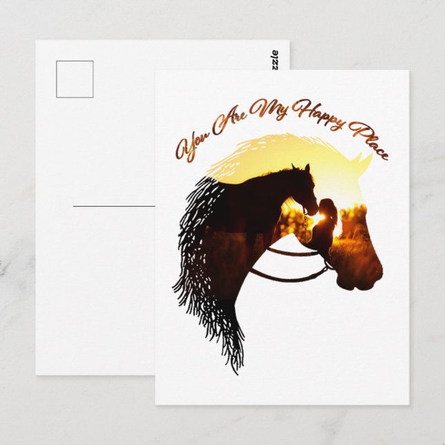 Horse You Are My Happy Place Horse Lover Female Postcard (Front/Back)