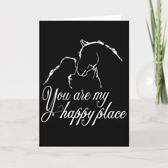 Horse You're Mine Happy Place Womens Print Themed  Card (Front)