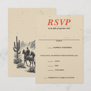 Horseback Canyon Couple Food Choices RSVP Card