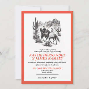 Horseback Canyon Couple Wedding Invitation
