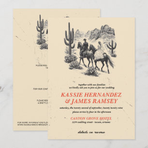 Horseback Canyon Couple Wedding Invitation
