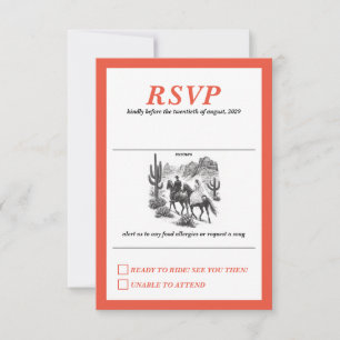 Horseback Canyon Couple Wedding RSVP Card