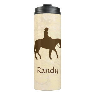 Horseback Cowboy Personalised Thermal Tumbler