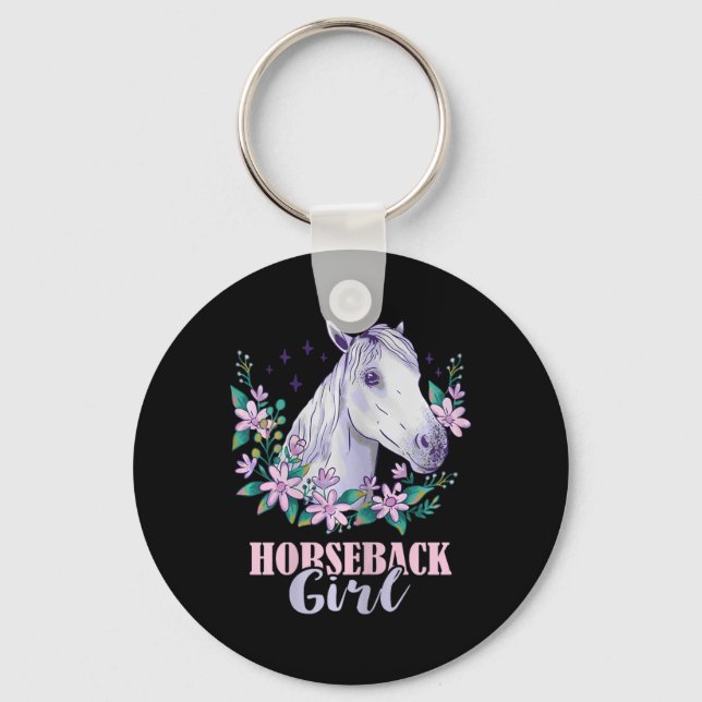 Horseback Girl Horseback Riding Horse Lover Equest Key Ring (Front)