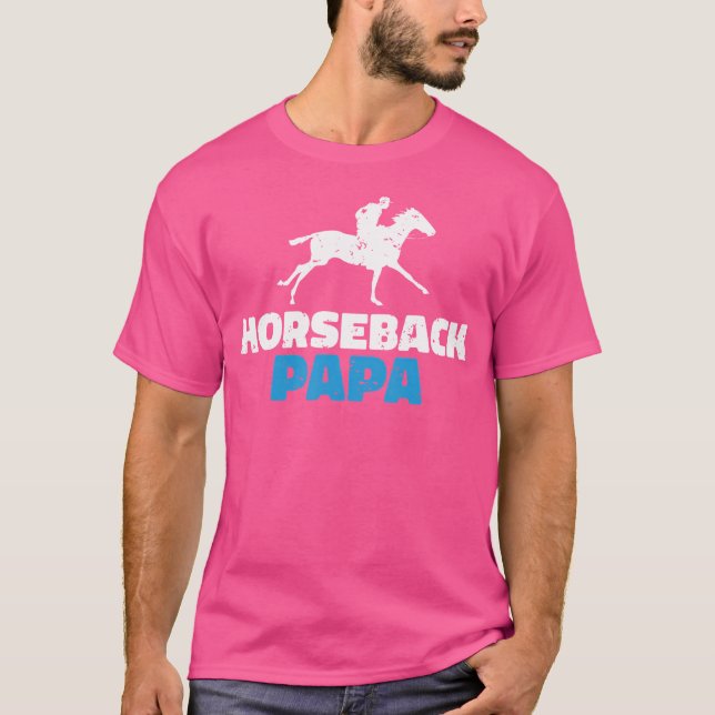Horseback Papa Horse Riding T-Shirt (Front)