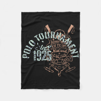 Horseback Polo Riding & Polo Player Equestrian Fleece Blanket