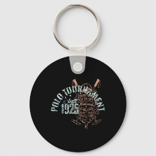 Horseback Polo Riding & Polo Player Equestrian Key Ring