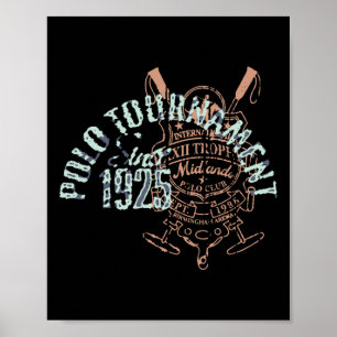 Horseback Polo Riding & Polo Player Equestrian Poster