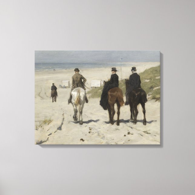 Horseback Ride along the Beach - Fine Art Canvas Print (Front)