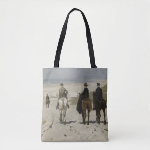 Horseback Ride along the Beach - Fine Art Tote Bag