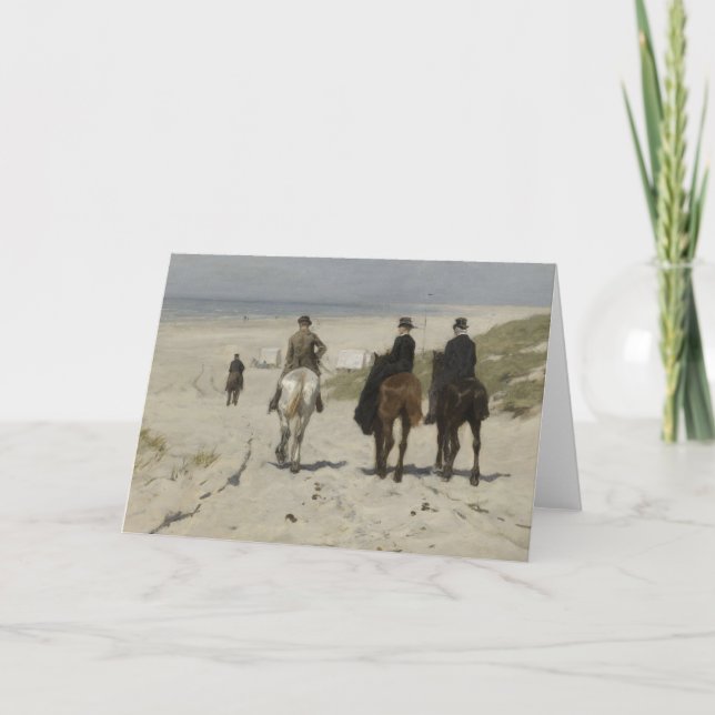 Horseback Ride along the Beach Greeting Card (Front)