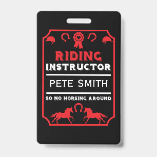 Horseback Rider Instructor ID Badge