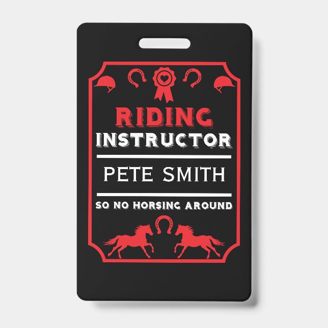 Horseback Rider Instructor ID Badge (Front)