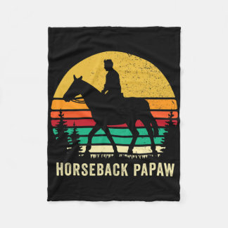Horseback Rider Papaw Horse Riding Horse Back Gran Fleece Blanket