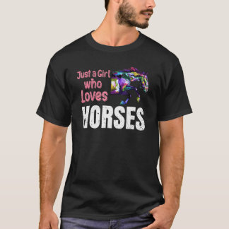 Horseback Riding Animal Horse Rider Women Girls Ho T-Shirt