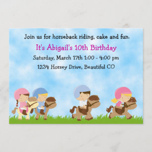 Horseback Riding Birthday Invitation, Girls & Boys Invitation
