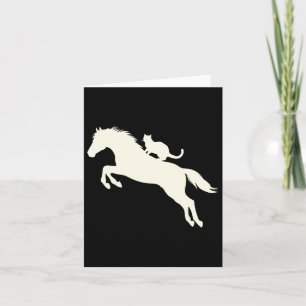 Horseback Riding Cat Silhouette For Animal Lovers  Card