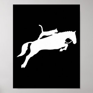Horseback Riding Cat T Shirt Funny Cat Horse Gift Poster