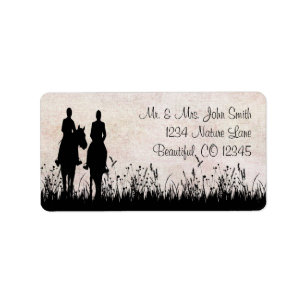 Horseback Riding Couple Equestrian Address Label