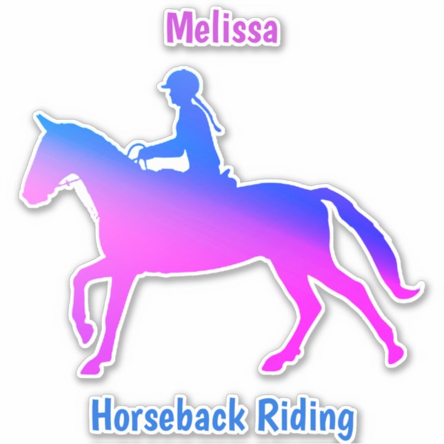 Horseback Riding Custom-Cut Vinyl Sticker (Front)