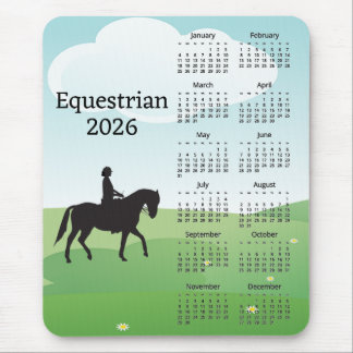 Horseback Riding Design 2026 Calendar Mouse Pad