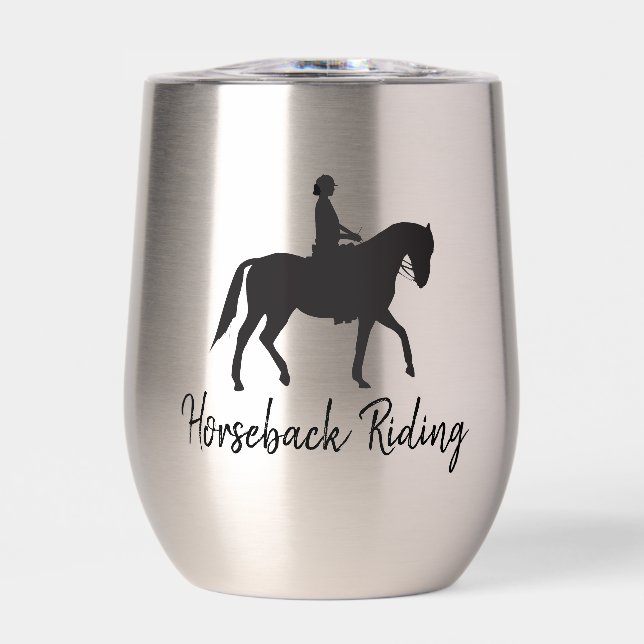 Horseback Riding Design Thermal Wine Tumbler (Front)