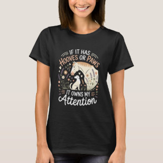 Horseback Riding for Horse Rider Cute Dog & Horse T-Shirt