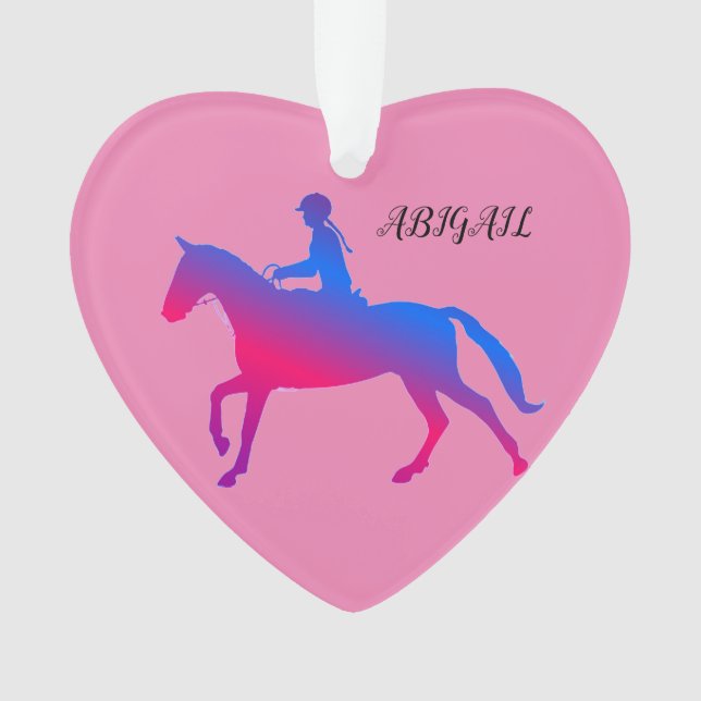 HORSEBACK RIDING GIRL ACRYLIC ORNAMENT PERSONALIZE (Front)