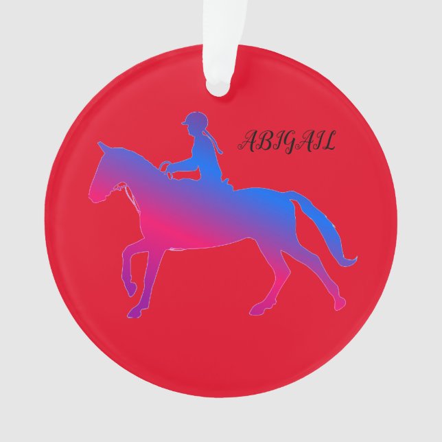 HORSEBACK RIDING GIRL ACRYLIC ORNAMENT PERSONALIZE (Front)