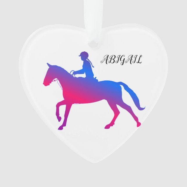 HORSEBACK RIDING GIRL ACRYLIC ORNAMENT PERSONALIZE (Front)