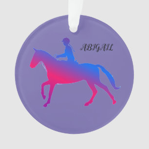 HORSEBACK RIDING GIRL ACRYLIC ORNAMENT PERSONALIZE