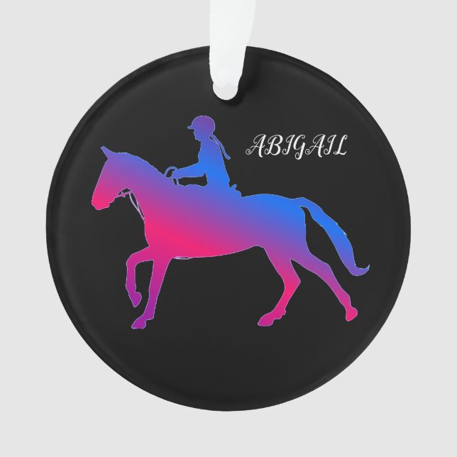 HORSEBACK RIDING GIRL ACRYLIC ORNAMENT PERSONALIZE (Front)