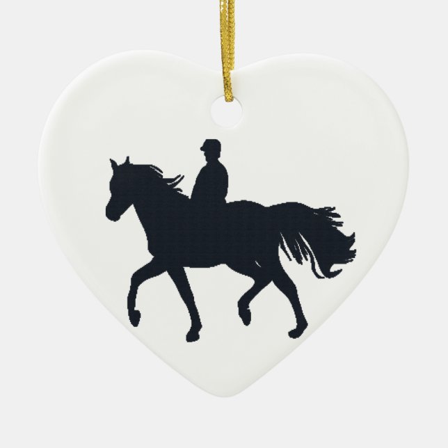 Horseback Riding Girl on Horse Ceramic Tree Decoration (Front)