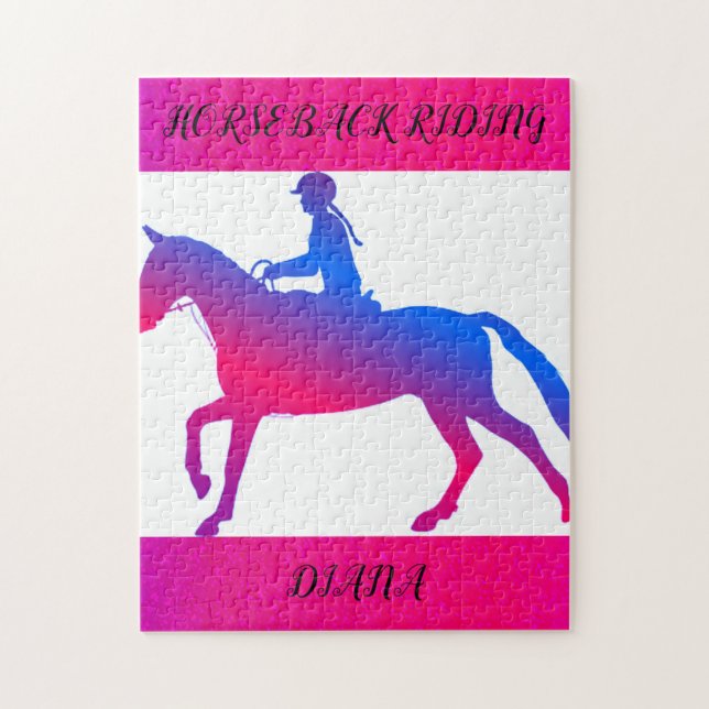 HORSEBACK RIDING GIRL PERSONALIZED PUZZLE. JIGSAW PUZZLE (Vertical)