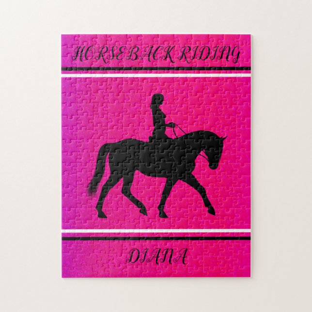 HORSEBACK RIDING GIRL PERSONALIZED PUZZLE. JIGSAW  PUZZLE (Vertical)